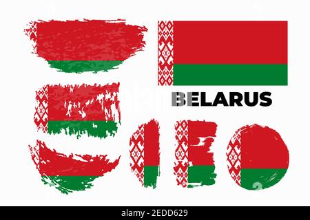 Grunge flag of Belarus. Vector illustration of grunge texture  Stock Vector