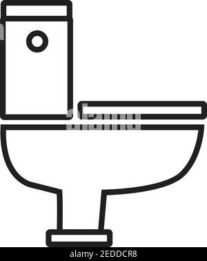 Toilet line icon vector illustration isolated on white background eps 10 Stock Vector