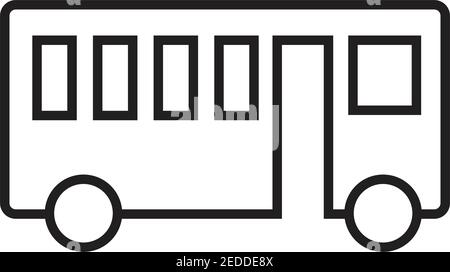Bus vector icon in linear style illustration pictogram isolated on white background Stock Vector