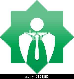illustration of a businessman running reaching the star with briefcase, business, energetic, dynamic concept Stock Vector