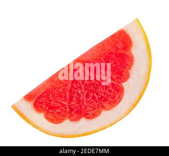 Grapefruit piece  isolated on a white background. Ripe slice  of pink grapefruit citrus fruit Stock Photo