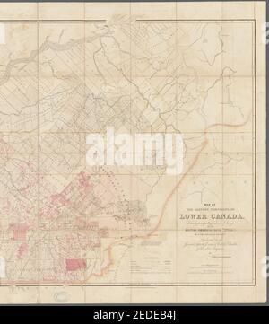 Map of the eastern townships of Lower Canada drawn principally from actual survey for the British American Land Company Stock Photo