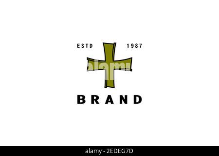 Vintage cross logo Stock Vector