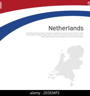 Abstract waving flag of netherlands. Creative background for patriotic holiday card design. National Poster. Cover, banner in state colors of the Neth Stock Vector