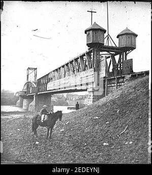 Nashville, Tenn. Fortified railroad bridge across Cumberland River Stock Photo