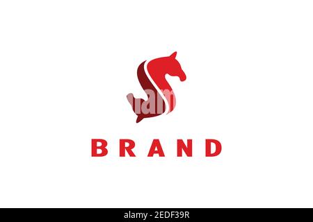 Letter S Horse Logo Stock Vector