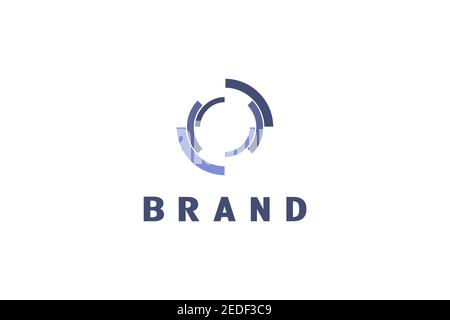 Circle wave technology logo Stock Vector