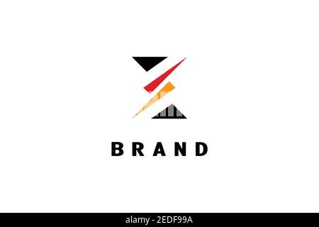 Thunderbolt Hourglass Logo Stock Vector