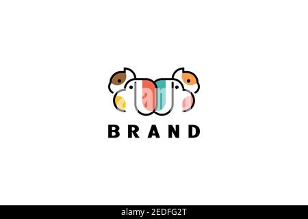 Pet logo illustration. colorful line art design concept, creative and modern logo. Stock Vector
