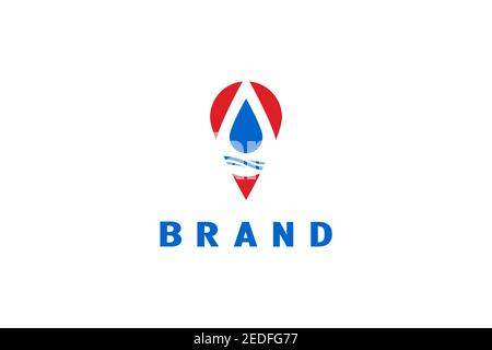 Pure Water Pointer Logo Stock Vector