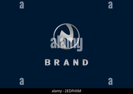 Circle Letter N Logo Stock Vector