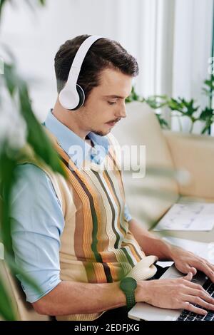 Man working from home Stock Photo