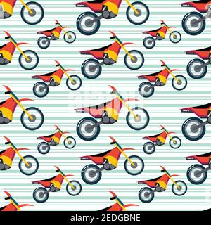 trail motorcycle seamless pattern vector illustration Stock Vector