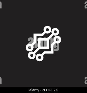 linked dots line simple geometric line logo vector Stock Vector