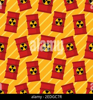 barrel toxic waste seamless pattern vector illustration Stock Vector