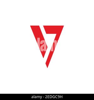 vector of letter v7 arrow geometric design logo Stock Vector