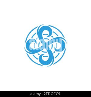 motion water swirl geometric fast logo vector Stock Vector