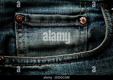 An Old Jean Pant High Detailed Close Up Stock Photo