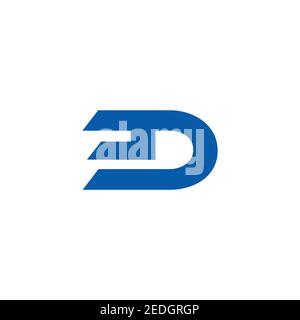 abstract letter ed simple geometric logo vector Stock Vector