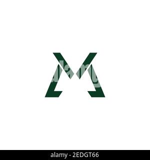 letter mv linear simple geometric flat logo vector Stock Vector