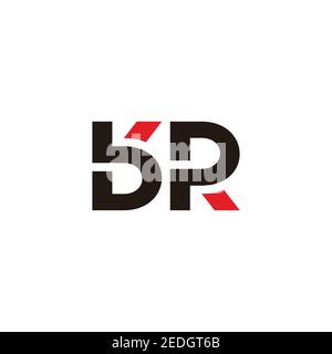 abstract letter pb simple geometric simple colorful vector Stock Vector