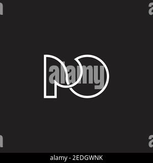 letter po abstract linear design logo vector Stock Vector