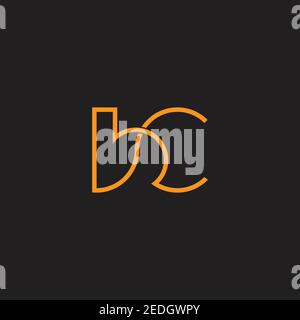 letter bc abstract overlapping line curve logo vector Stock Vector