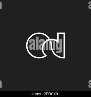 letter o d simple infinity curves line design vectors Stock Vector
