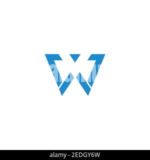 abstract letter jw triangle simple geometric flat logo vector Stock Vector