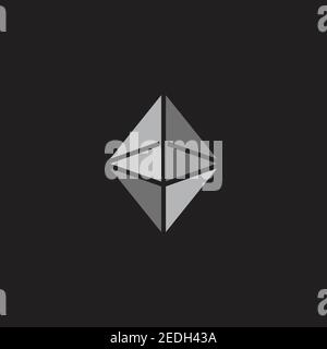 vector of 3d flat prism symbol simple geometric logo Stock Vector