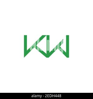 letter kw simple linked geometric line symbol logo vector Stock Vector