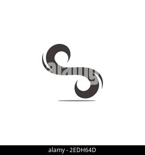 abstract letter s curves wavy shape simple geometric vector Stock Vector