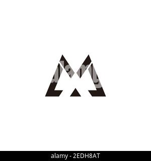 abstract letter m triangle simple geometric mosaic flat logo vector Stock Vector
