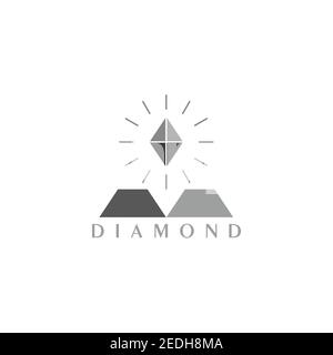 triangle gradient shine diamond simple geometric flat logo vector Stock Vector