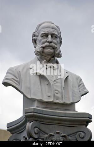 Historic statue of the physician and scientist Carlos J Finlay (1833 – 1915). Dr Finlay was renowned for his work on mosquitos and yellow fever. Statu Stock Photo