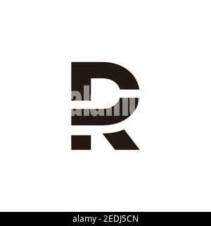 abstract letter dr simple geometric linked flat brand logo vector Stock Vector