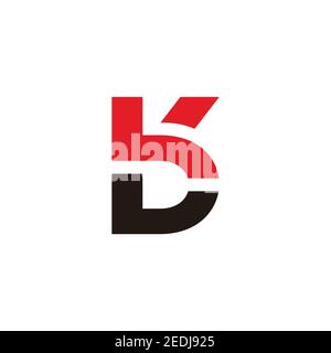 abstract letter kd simple geometric linked logo vector Stock Vector