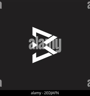 abstract letter b triangle simple geometric mosaic flat logo vector Stock Vector