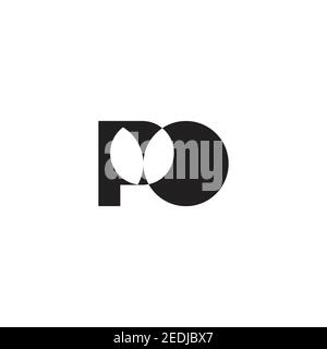 letter po simple abstract linked geometric logo vector Stock Vector