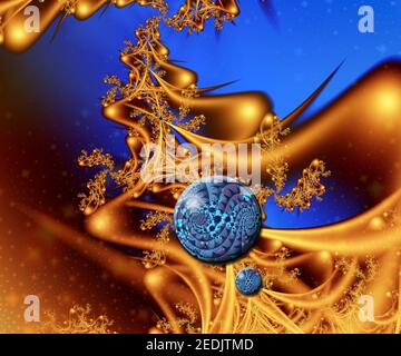 Computer generated abstract colorful fractal artwork for creative design, art, home decoration and entertainment Stock Photo