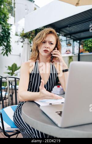 Entrepreneur unhappy with website design Stock Photo