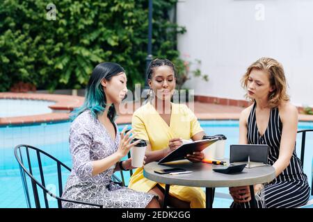 Businesswomen having meeting Stock Photo