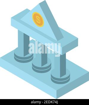 bank money safety investment business vector illustration icon isometric style Stock Vector