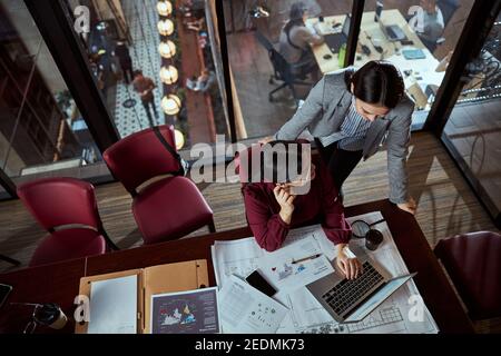 Two professional designers discussing their business project Stock Photo