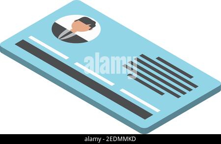 id document vector illustration icon isometric style Stock Vector