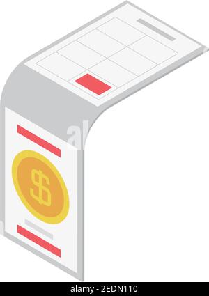 tax day voucher paper vector illustration icon isometric style Stock Vector