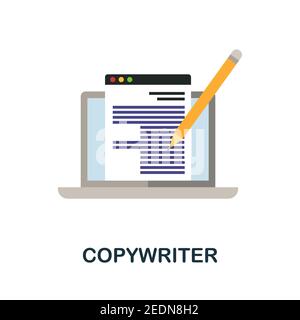 Copywriter flat icon. Color simple element from freelance collection. Creative Copywriter icon for web design, templates, infographics and more Stock Vector