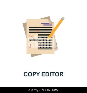 Copy Editor flat icon. Color simple element from freelance collection. Creative Copy Editor icon for web design, templates, infographics and more Stock Vector