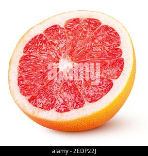 Half grapefruit citrus fruit isolated on white background with clipping path. Full depth of field. Stock Photo