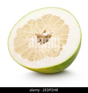 Half pomelo citrus fruit isolated on white with clipping path Stock Photo